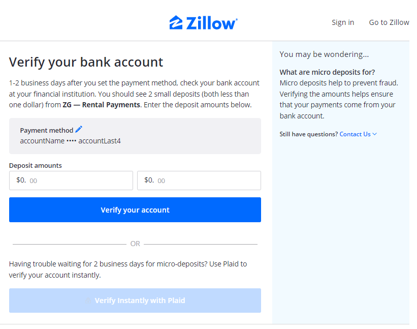 What are microdeposits? Zillow Help Center