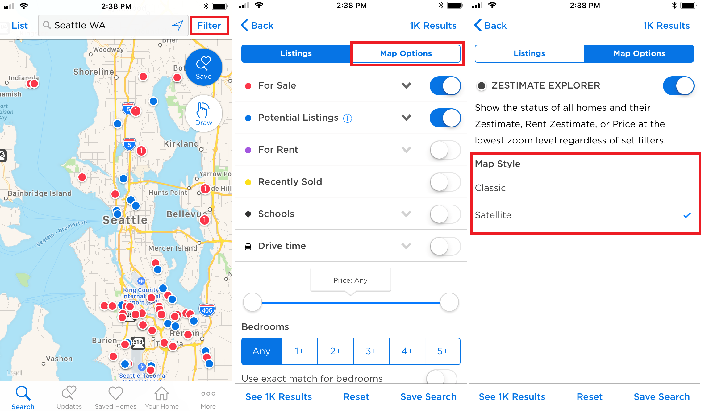 How do I change the map style? – Zillow Help Center