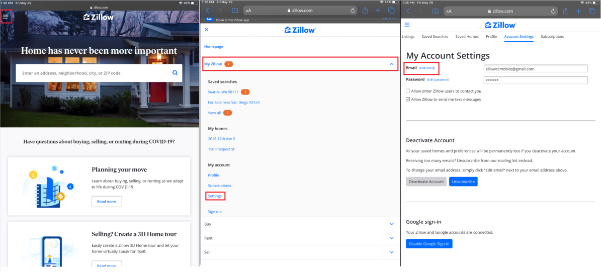 How do I change the email associated with my Zillow profile? Zillow Help Center