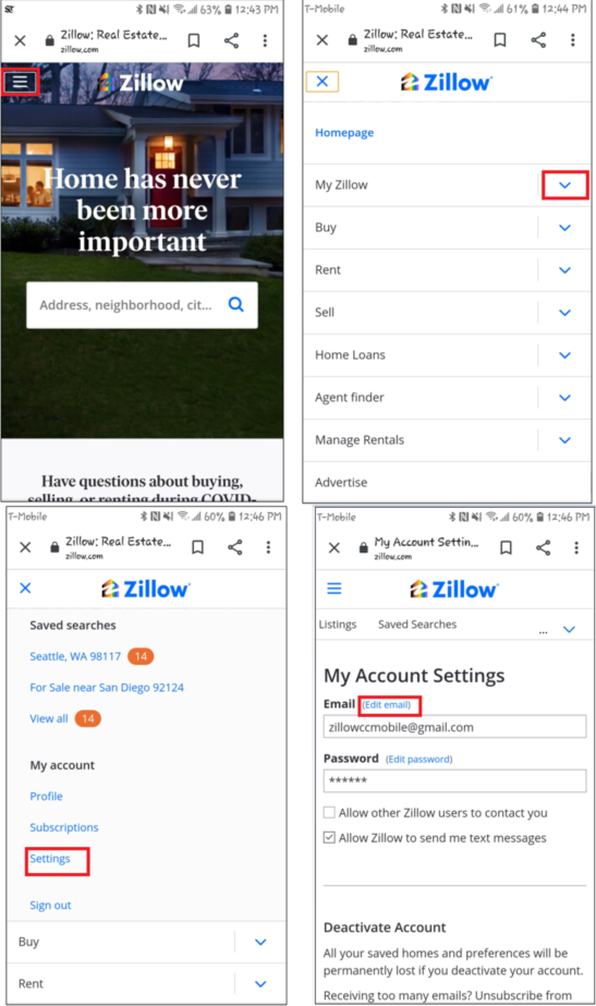 How do I change the email associated with my Zillow profile? Zillow Help Center