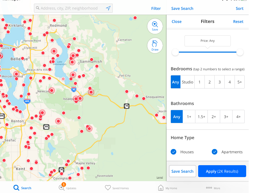 How do I search for homes on the Zillow mobile app? Zillow Help Center